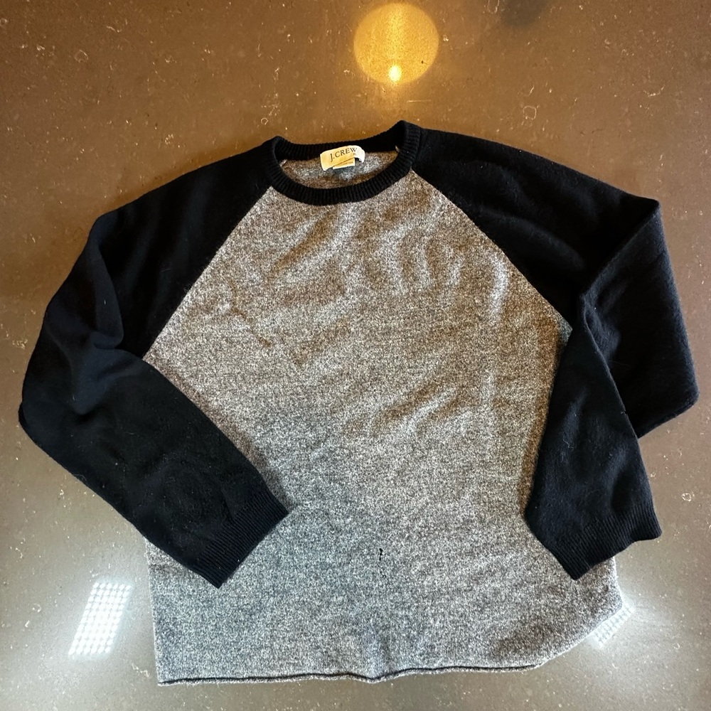 Men's Black and Gray Wool Sweater